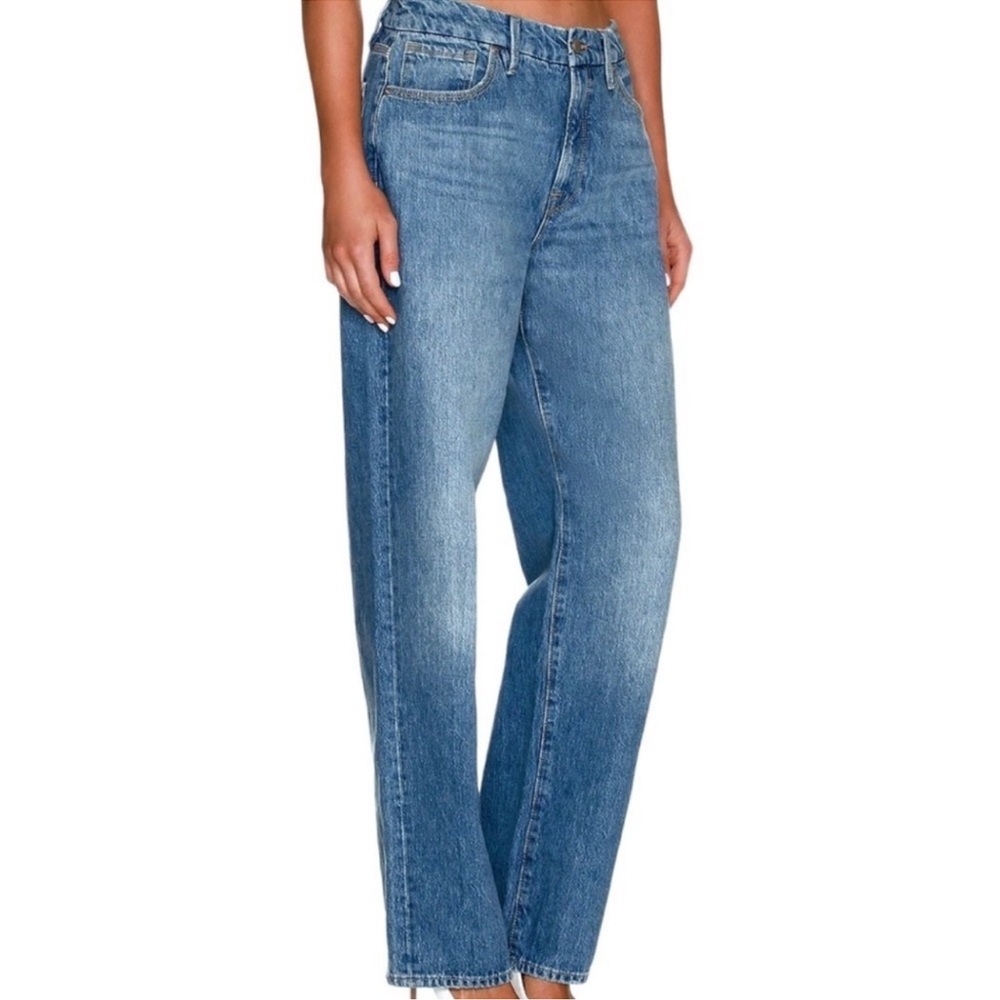 Good American Blue Straight Leg Jeans NWT